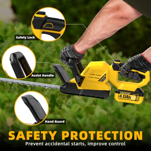 21-in 21V Cordless Battery Powered Electric Hedge Trimmer Yellow - color: Yellow