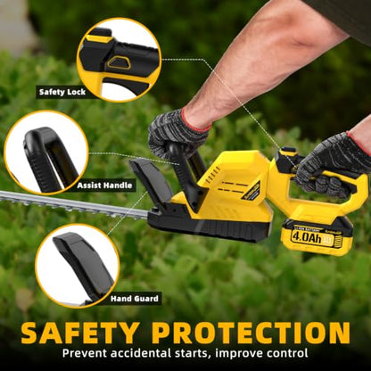 21-in 21V Cordless Battery Powered Electric Hedge Trimmer Yellow - color: Yellow