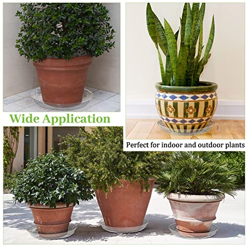 Shellwei 18 Pack 18 Inch Plastic Plant Saucers Extra Large Clear Flower Pot Drip Trays Plants Drip Tray Plant Drainage Tray Plants Saucer Trays for Indoors Outdoors - size: 18 Inch