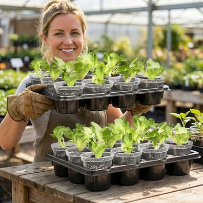 homenote 5 Pack 12 Cell Seed Starter Trays with 60 4 Inch Nursery Pots - size: 4 Inch, style: 5 Pack Seed Starter Tray+Nursery Pots