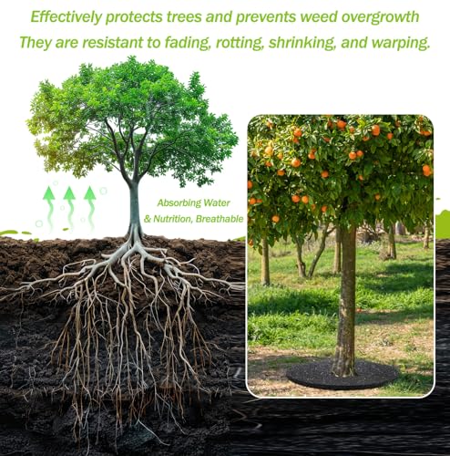 Peryiter 6 Pcs Rubber Mulch Tree Ring Protector Mat Weed Barrier, 20 in - style: 20 Inches