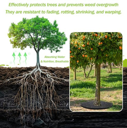 Peryiter 6 Pcs Rubber Mulch Tree Ring Protector Mat Weed Barrier, 20 in - style: 20 Inches