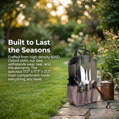 Multi-Pocket Gardening Tool Tote Bag Canvas Garden Organizer with Large Capacity Pouch Durable Tool Carrier for Yard & Patio - color: Cloth-Bag