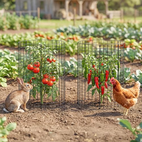 10 Pack Plant Protector from Animals, Wire Mesh Plant Cages for Garden – Sturdy Metal Plant Protectors to Keep Rabbits, Squirrels, and Animals Out– Ideal for Flowers, Outdoor Plants (13'' x 13'') - size: 10PACK-12*12inch