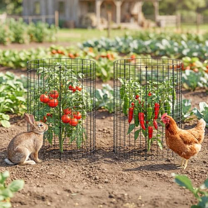 10 Pack Plant Protector from Animals, Wire Mesh Plant Cages for Garden – Sturdy Metal Plant Protectors to Keep Rabbits, Squirrels, and Animals Out– Ideal for Flowers, Outdoor Plants (13'' x 13'') - size: 10PACK-12*12inch