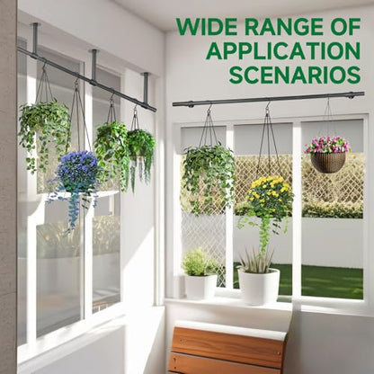 2 pcs Hanging Planters Rod, Plant Hanger Indoor for Window Ceiling, Hanging Plant Shelf for Wall Planter House Plants, Plant Shelves Metal Holder Bar 31.5 In (Pots, Plants, Chains not Included) - size: 31.5In Length-2Pcs