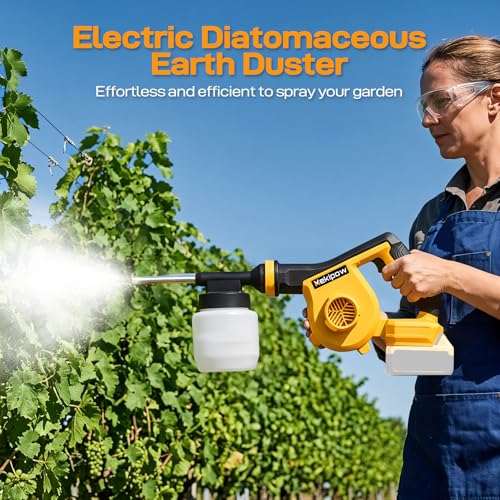 Electric Diatomaceous Earth Duster Compatible for DeWalt 20V/60V Battery - color: Yellow