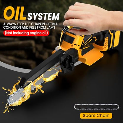 2 IN 1 Cordless 8 Inch Pole Saw & Mini Chainsaw For DE Walt 20V MAX Battery