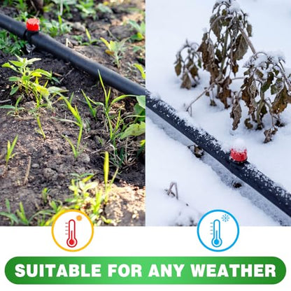 100 ft 1/4 Inch Drip Irrigation Tubing Kit, 1/4" Black Drip Hose with 110 Pcs Fittings, Distribution Hose Tube Set with Spool for Garden DIY Irrigation System