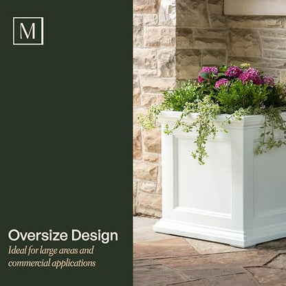 Mayne Fairfield 28in Square Planter, Black - color: Black, size: 28in