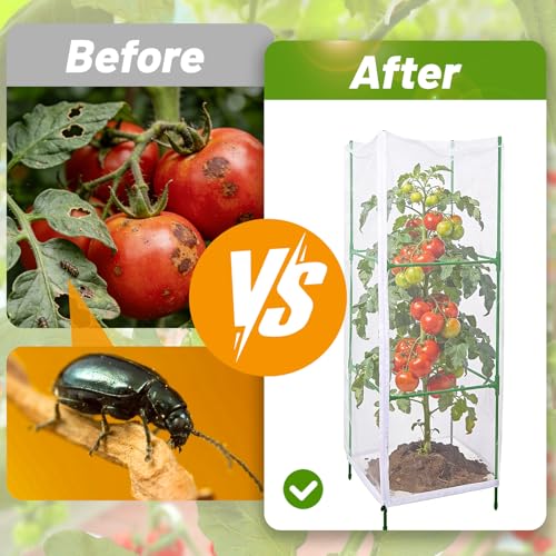 3Pcs 55"×19.7" Garden Bird Netting Plant Cover for Square Plant Cage - size: Square Cage Covers（Cover Only）