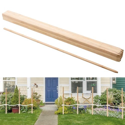 VEVOR Wooden Garden Stakes, 25 Pcs 48x0.5x0.69 in Survey Grading Stakes, Garden Ground Stake with Sharp Point, Fir Wood Plant Support Stake, Sign Posts for Silt Fence Backyard Boundaries Baselines - style: 0.69 x 0.5 x 48in+25pcs