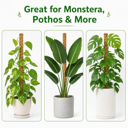 2 Pack 26.8'' Moss Pole for Monstera, Bendable Coco Coir Plant Support Stakes - size: 2 Pack（26.8-Inch）