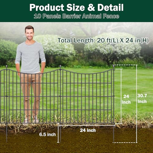 No Dig Dog Fence Outdoor for Yard, 24 in(H) X 20 ft(L) - size: 24 in(H) X 20 ft(L)