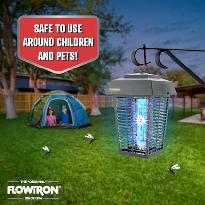 Flowtron Electric Bug Zapper, 1 Acre Outdoor, 40W UV, 5600V Zap, Grey - color: Dorado Grey