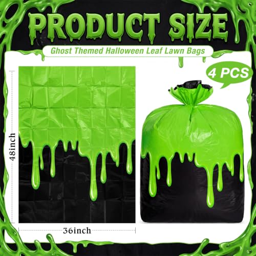 Qilery 4 Pcs Large Halloween Lawn Leaf Trash Bags Outdoor,Ghost - style: Ghost