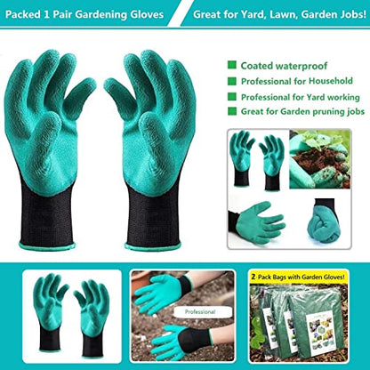 Professional 2-Pack 80 Gallon Big Lawn Garden Bags (D26,H33 inch) Yard Waste Bag with Gardening Gloves for Leaf Bag,Yard Debris,Garden Pruning,Trash Container,Lawn Grass Clippings,Weeds Bags 4 Handles