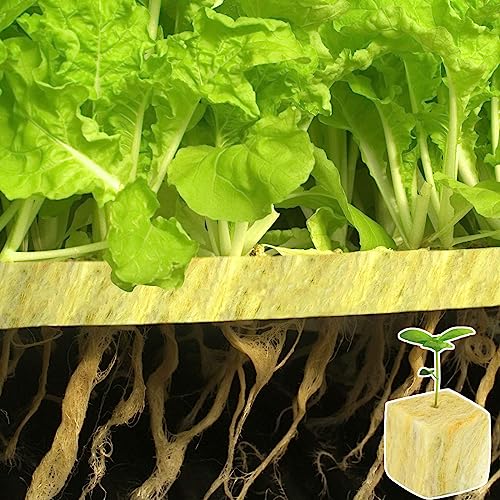 Halatool 1.5 in Rockwool Cubes for Hydroponics, 196 Plugs Seed Starter Cube - color: 4 Sheets, size: 1.5" Cubes