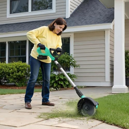 20V Cordless Lawn Edger, 9" Blade with 4.0Ah Battery & Charger, Brushless Electric Edger, 3 Adjustable Cutting Depths, Ergonomic Adjustable Handle, Lightweight Lawn Tool for Sidewalk