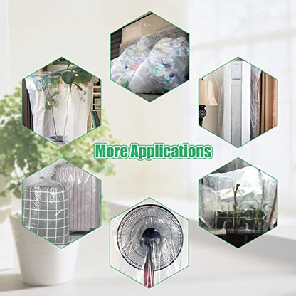 6Pcs 35"x59" Winter Plant Cover Freeze Protection, Plastic Plant Frost Bags - size: 59"H, 35" Opening