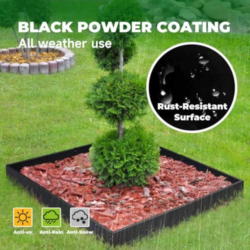 Metal Lanscape Edging 20“ L * 10” H Strips Black Steel Edging 12pcs - size: 10 inch