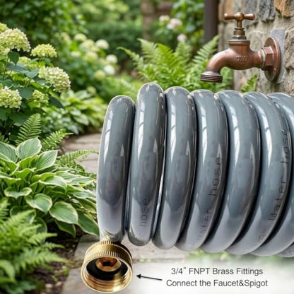 SANFU PU Recoil Garden Water Hose 3/8"ID(9 x 12.2mm) x 15FT, Gray(15') - size: 15FT