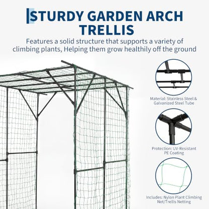 Garvee Metal Garden Arch Trellis for Climbing Plants Outdoor - color: Black-79"L*59"W*78"H