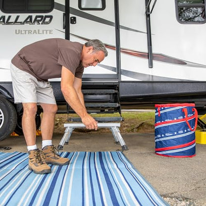 Camco Campsite Pop Up Utility Container with Liner and Zipper Close Lid for RV Storage, Laundry Hampers, and Organization, Patriotic - color: Patriotic
