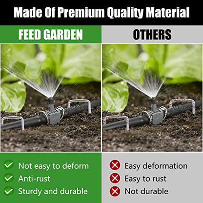 FEED GARDEN 4 Inch 25 Pack Galvanized Landscape Staples 12 Gauge Anti-Rust Garden Stakes Landscaping Fabric SOD Pins Yard Stakes for Weed Barrier Fabric - size: 4 Inch