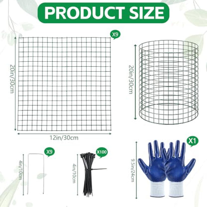 3 Pack Large Wire Plant Protector from Animals 12"x12" Metal Plant Cage - size: 12"x12"