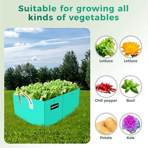 2 Pack 8 Gallon Divided Flexible Rectangular Grow Bags, Outdoor - size: 8 gallon