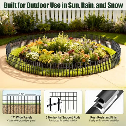 Animal Barrier Fence 21 Pack, 29.75ft Total No Dig Under Fence Barrier for Yard, Anti Digging Barrier, Rustproof Metal Garden Fence, Bottom Gap Filler for Small Dogs, Rabbits & Critters - size: 21 Panels，29.75ft(L) x 13in(H))
