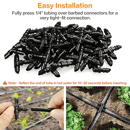 Gardrip Drip Irrigation Cross Fittings: 45 Pieces Barbed 4-Way Cross Irrigation Parts with Sharp End Fits for 1/4 Inch Drip Tubing Line Tee Connectors for Garden Lawn - color: Cross-45P