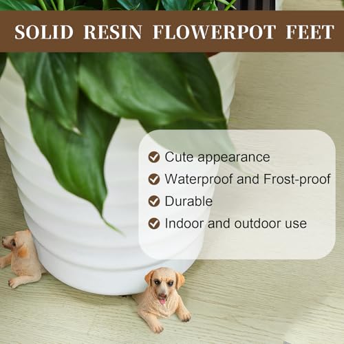6 Pcs Animal Figures Resin Pot Feet for Outdoor Planters 3" Long
