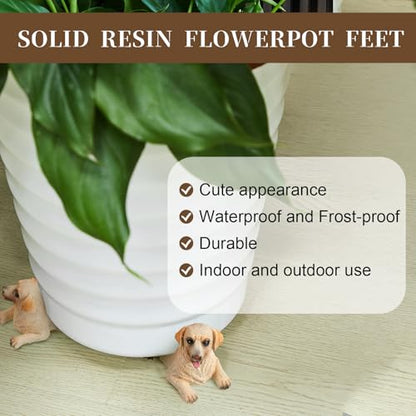6 Pcs Animal Figures Resin Pot Feet for Outdoor Planters 3" Long