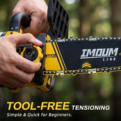 IMOUMLIVE 10" Pole Saw & Mini Chainsaw 2-IN-1, Cordless Pole Chainsaw - color: Yellow 10 Inch