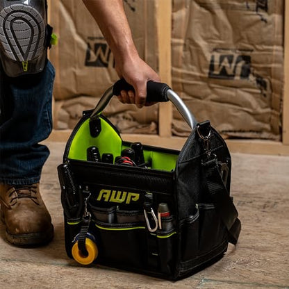 AWP Tool Bags, Premium Tool Bag, Black, Durable Tool Tote, for Professionals and Contractors - size: 12 Inch, style: Tool Tote