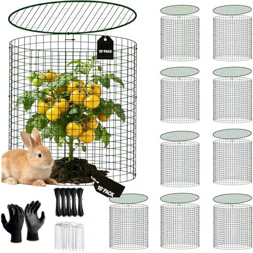 10 Pack Plant Protectors from Animals, 12" x 12" Plant Cages Covers