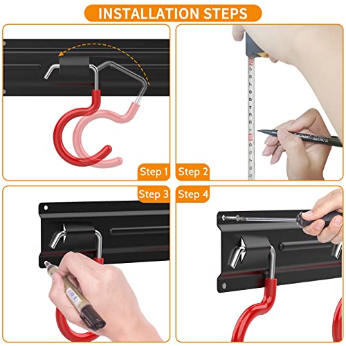 WALMANN All Metal 64 inch Wall Mount Garden Tool Organizer for Garage