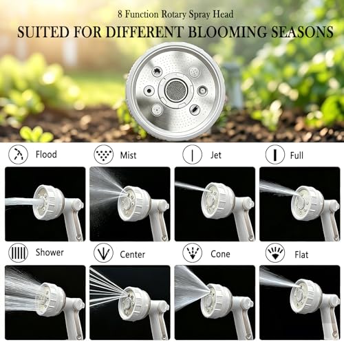 Garden Hose Nozzle Heavy Duty Metal Water Hose Sprayer - color: Beige