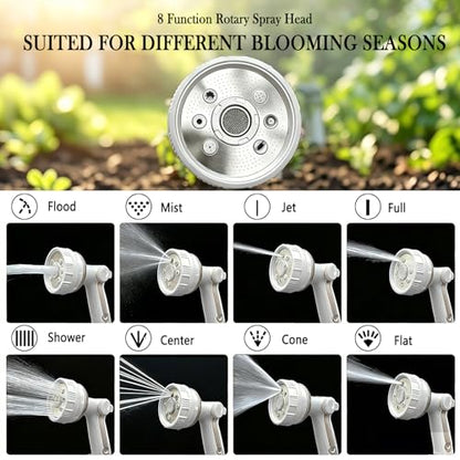 Garden Hose Nozzle Heavy Duty Metal Water Hose Sprayer - color: Beige