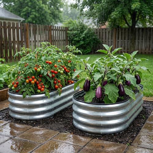 SnugNiture Raised Garden Bed Outdoor 4x2x1ft, 2 Pack - color: Silver