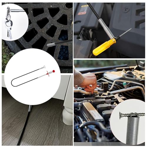 80-Inch Drain Snake Hair Clog Remover with Round Knob and 4-Claw Grabber - style: 80 IN