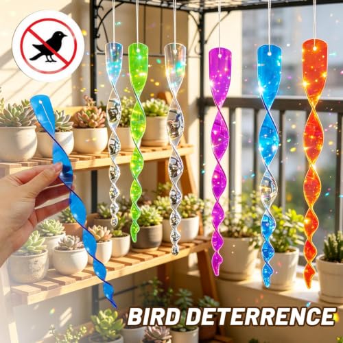 5Pc/Set Woodpecker Deterrent for House, Wind Driven Rotation Bird Scare Rod