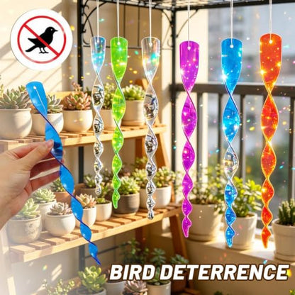 5Pcs Woodpecker Deterrent for House, Wind Driven Rotation Bird Scare Rods
