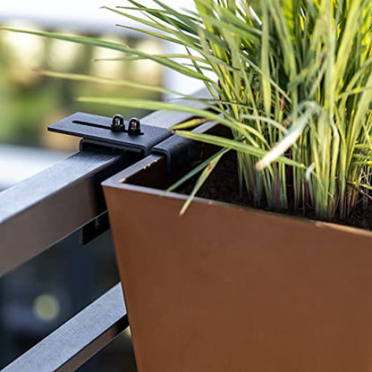 Veradek Pure Series Railing Planter - Tapered Window Box with Bracket - color: Espresso, size: 36 inch