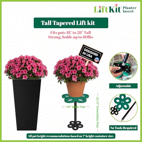 Lift Kit Planter Insert Tall Tapered Plant Riser Fill Bottom of Tall Flower Pots and Large Plant Containers | Indoor and Outdoor (11-17” Rise, 6" Base, 10" Top) - size: Tall Tapered Lift: 11-17” Rise, 6" Base, 10" Top