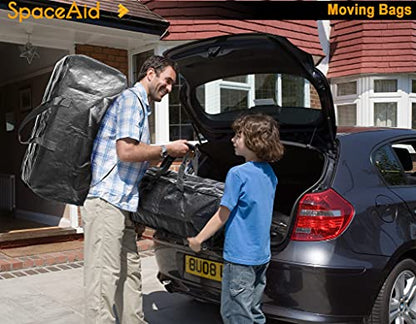 SpaceAid Heavy Duty Moving Bags, Extra Large Storage Totes W/Backpack Straps Strong Handles & Zippers, Alternative to Moving Boxes, Packing & Moving Supplies, Black (10 Pack) - color: Black, size: 10 Pack