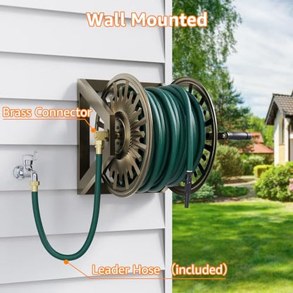 GOFORWILD Wall/Floor Mount Hose Reel, Holds 200-Feet of 5/8-Inch Hose