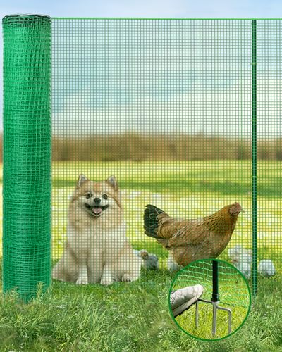 Temporary Fence with Metal Posts for Garden and Yard, 40" x 50' - size: 40"x50'